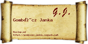 Gombócz Janka névjegykártya